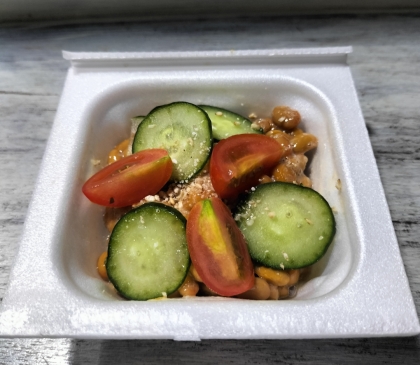 納豆アレンジ ミニトマト&きゅうり