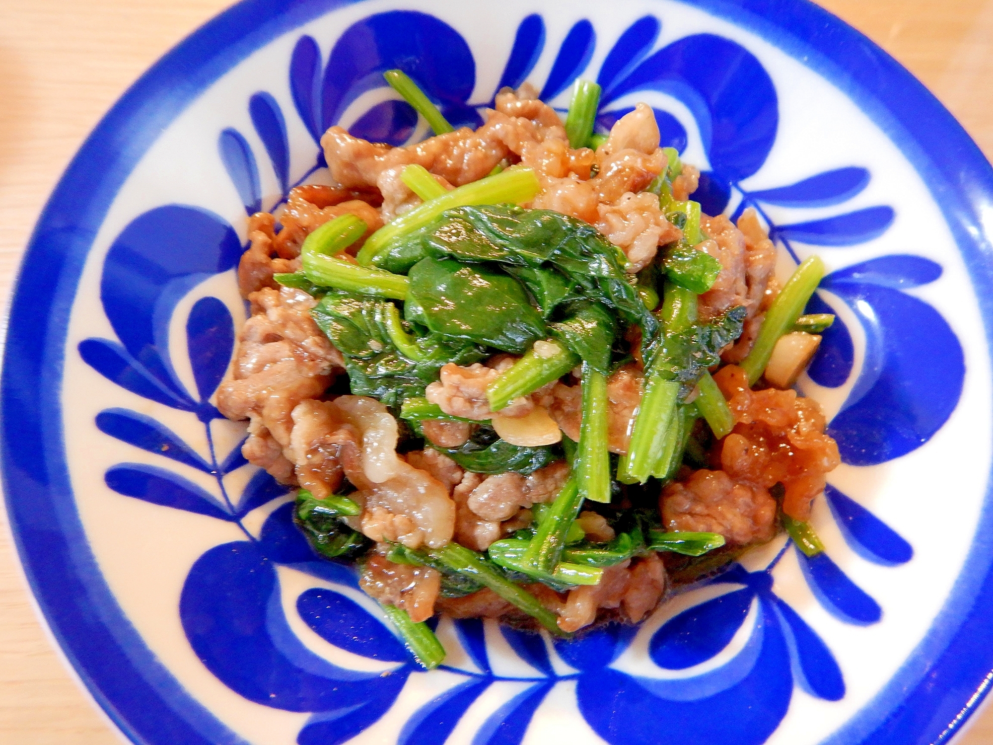 豚肉とほうれん草の炒め物