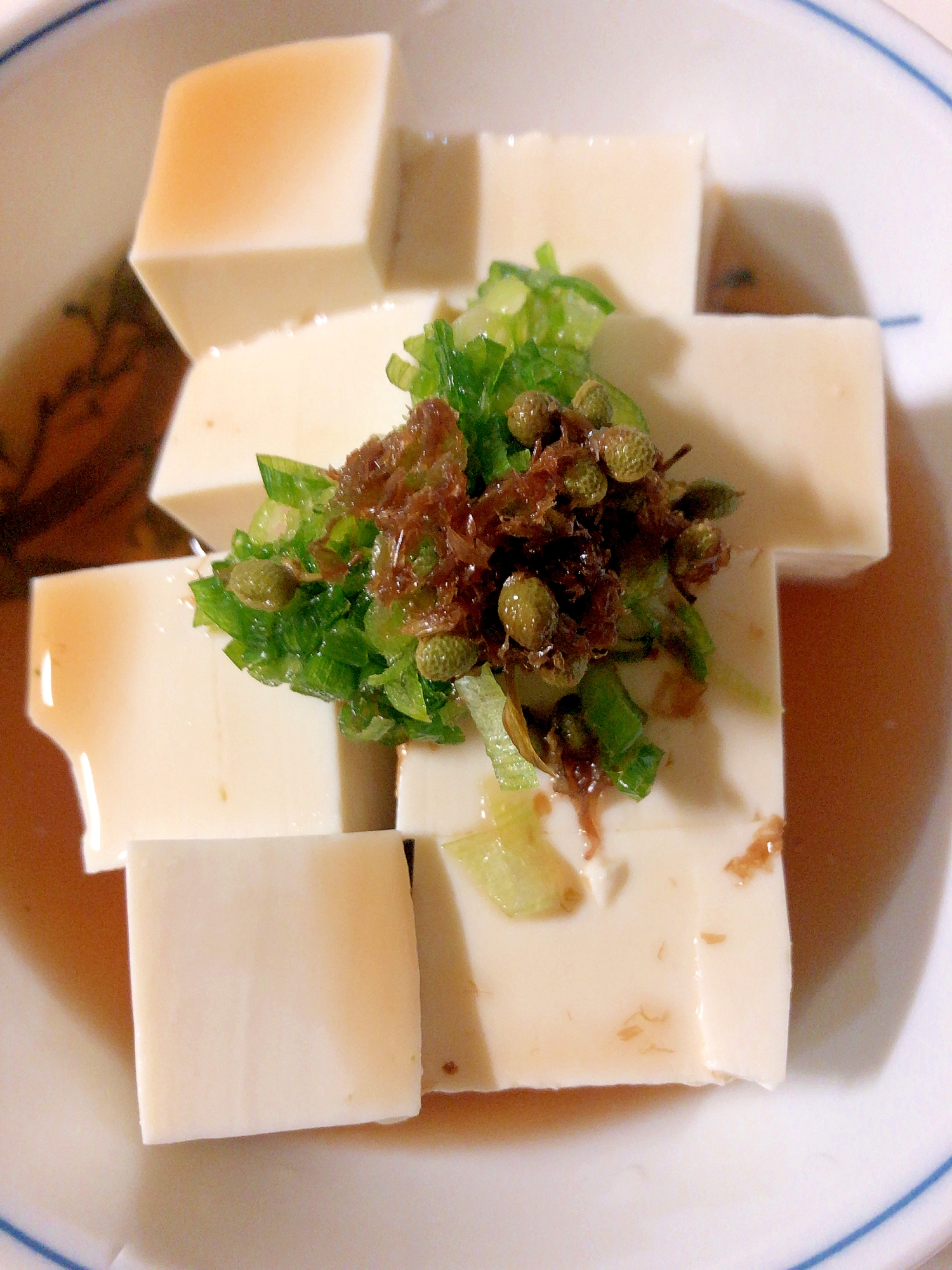 豆腐と薬味醤油