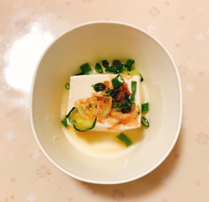 冷奴アレンジ スプラウト&白菜キムチ