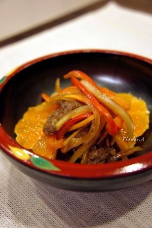 ビタミンカラーで元気補給★牛肉のさっぱり南蛮漬け