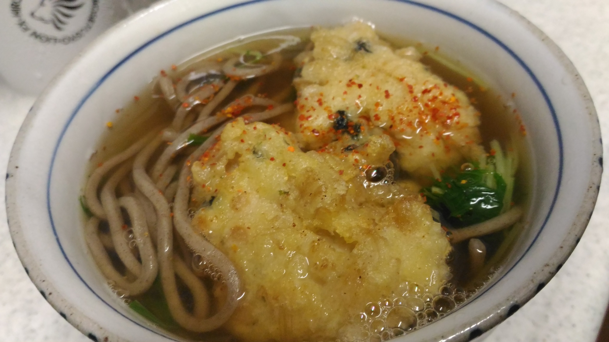エノキと海苔の天ぷら蕎麦