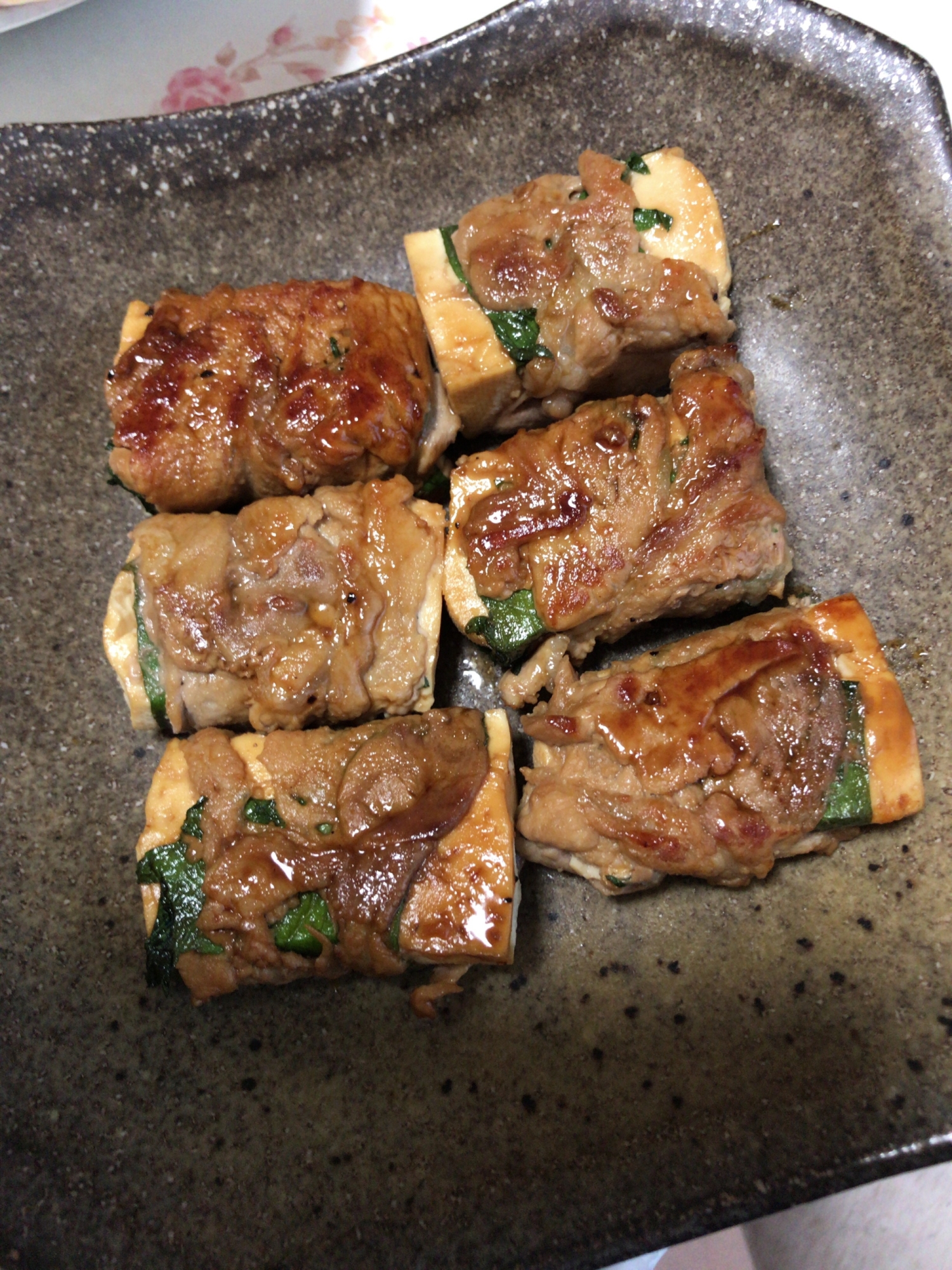豆腐と大葉の豚肉巻き