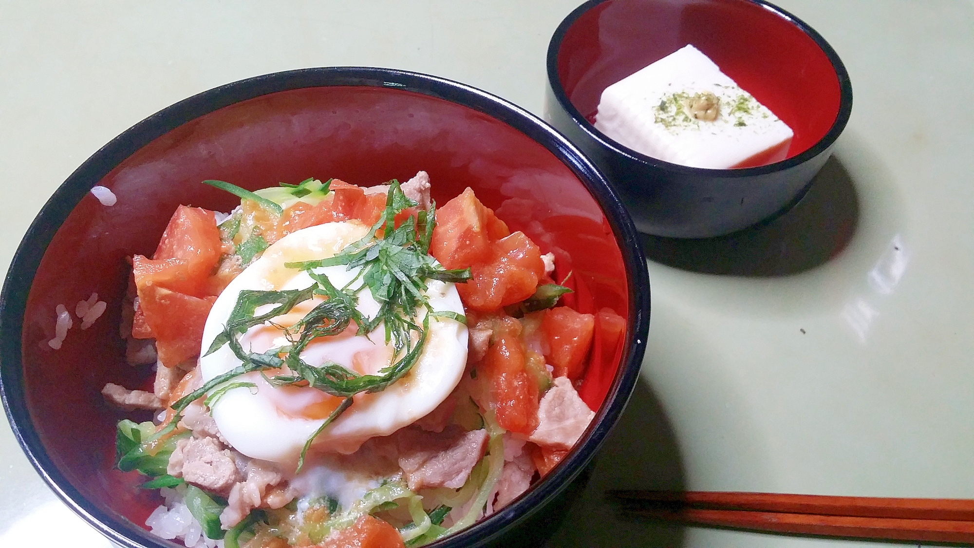 減塩！トマ玉丼