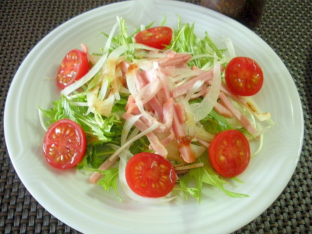 ☆水菜とショルダーベーコンの和風サラダ☆