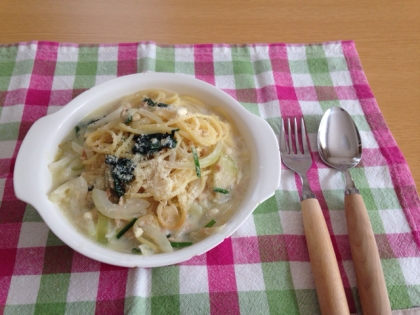 分量を一人分にして作りました！
ひんやりするこの季節にクリームパスタは恋しくなります♡冷蔵庫にあるものでできて、そしておいしくてまた作ろうと思います！