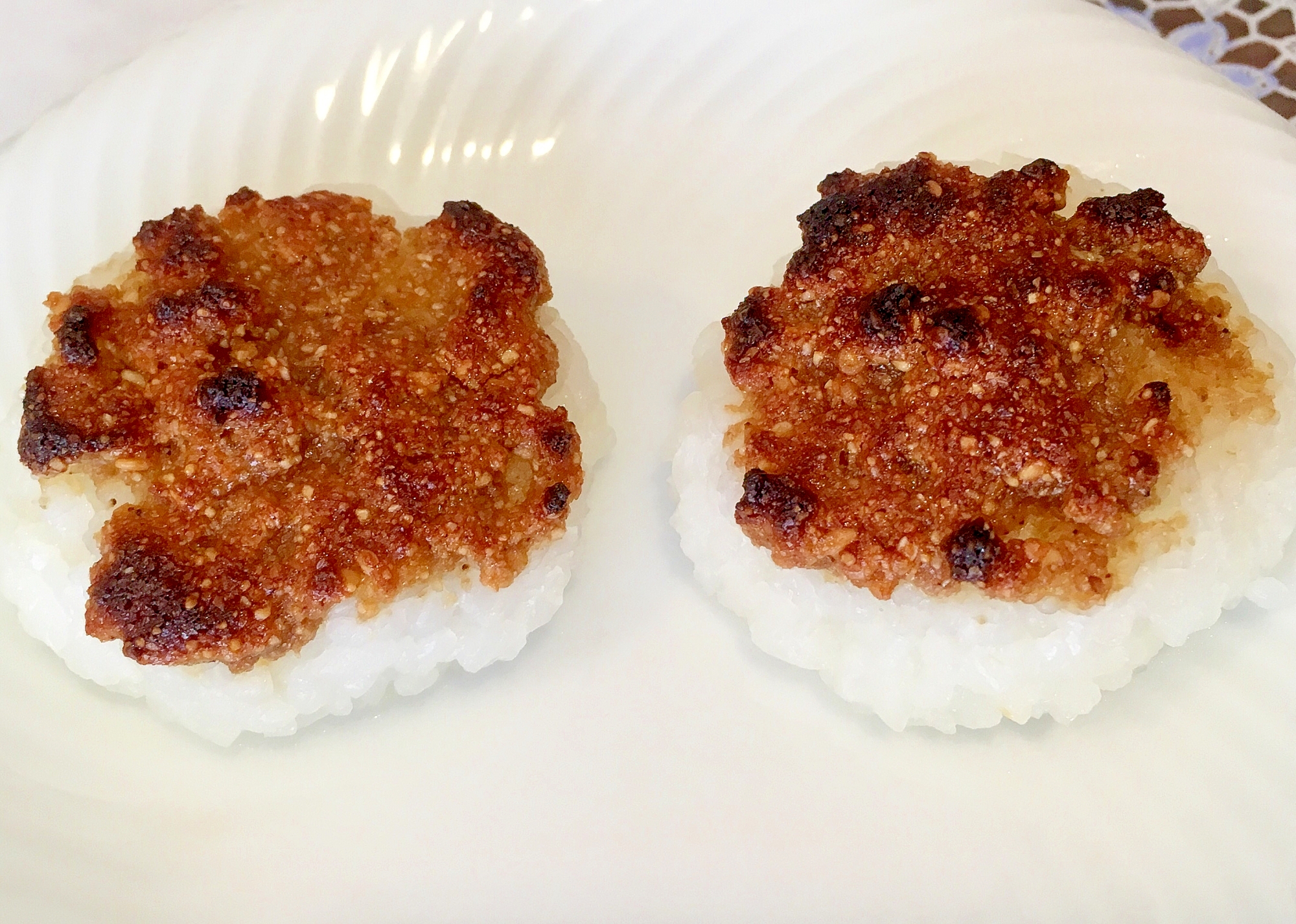 ＊こどもおやつ・朝ごはんに＊五平餅風な焼きおにぎり