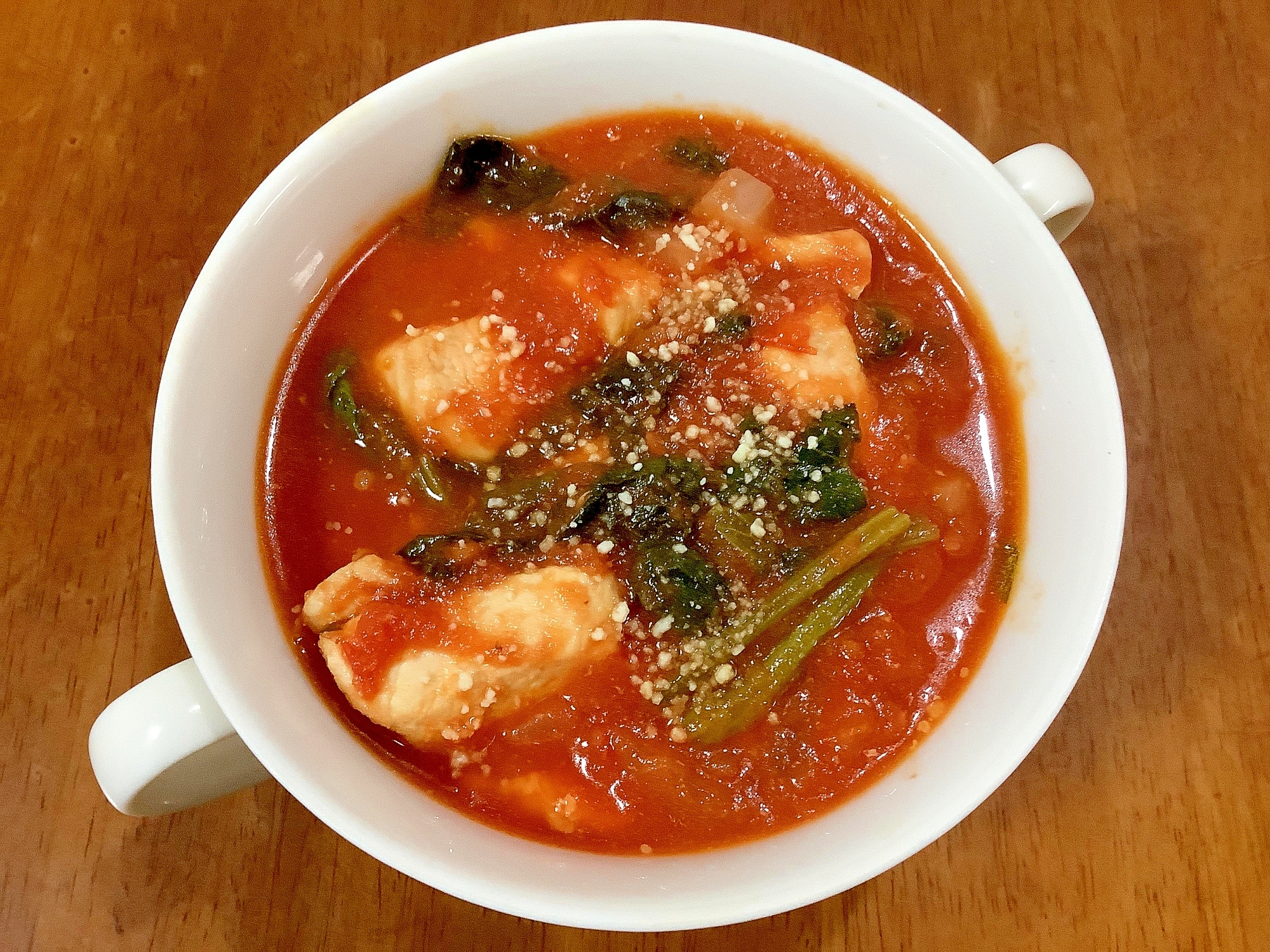 チキンとほうれん草のトマト煮