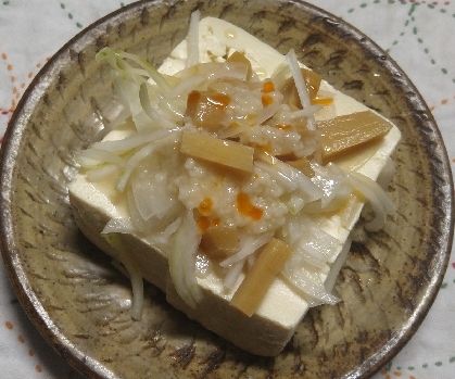 新玉ねぎメンマ塩麹豆腐