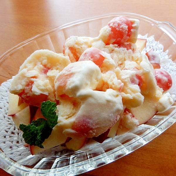 市販品利用で❤国産サクランボ入りアイスのデザート♪