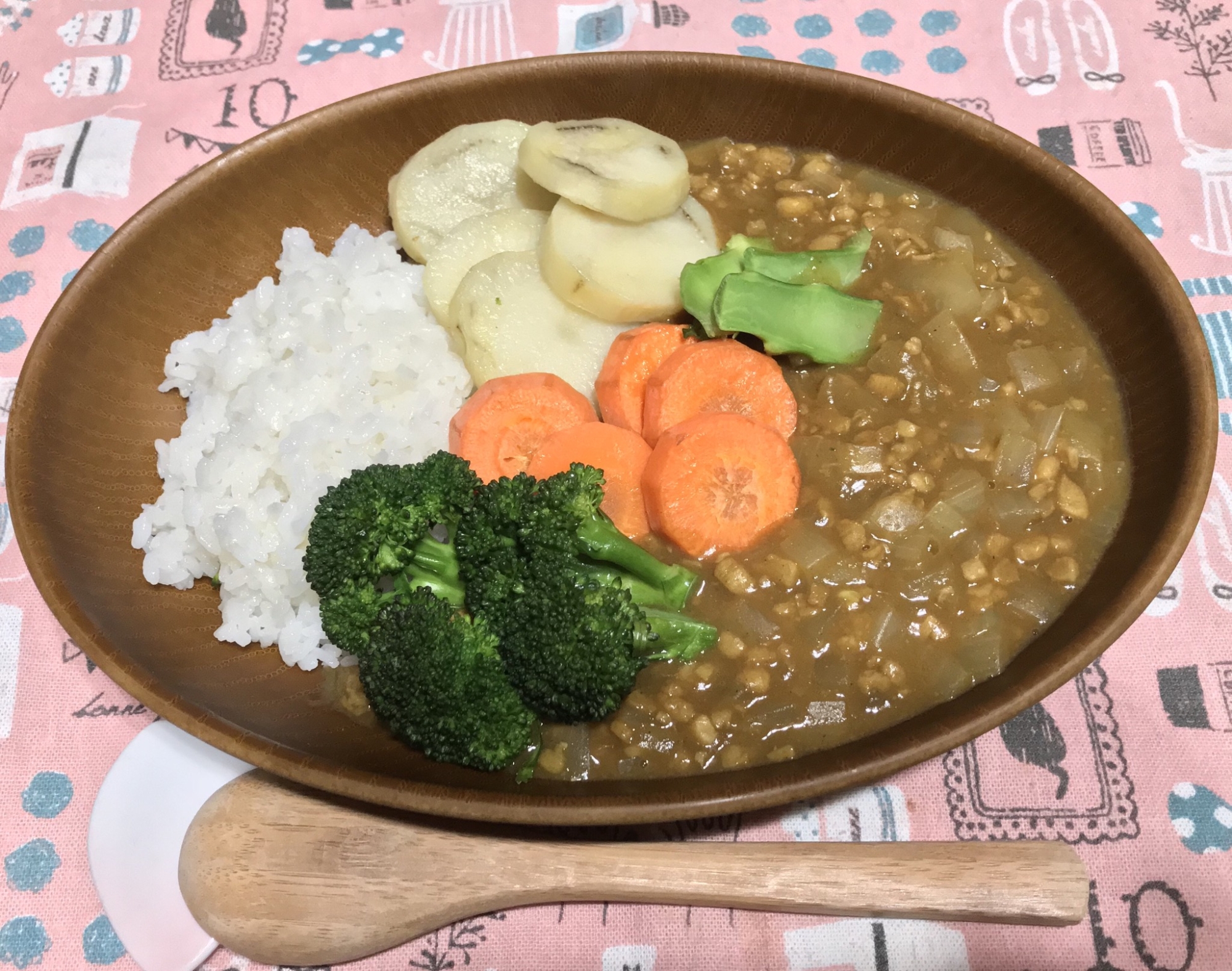 大豆ミンチとオーブン焼き野菜カレー