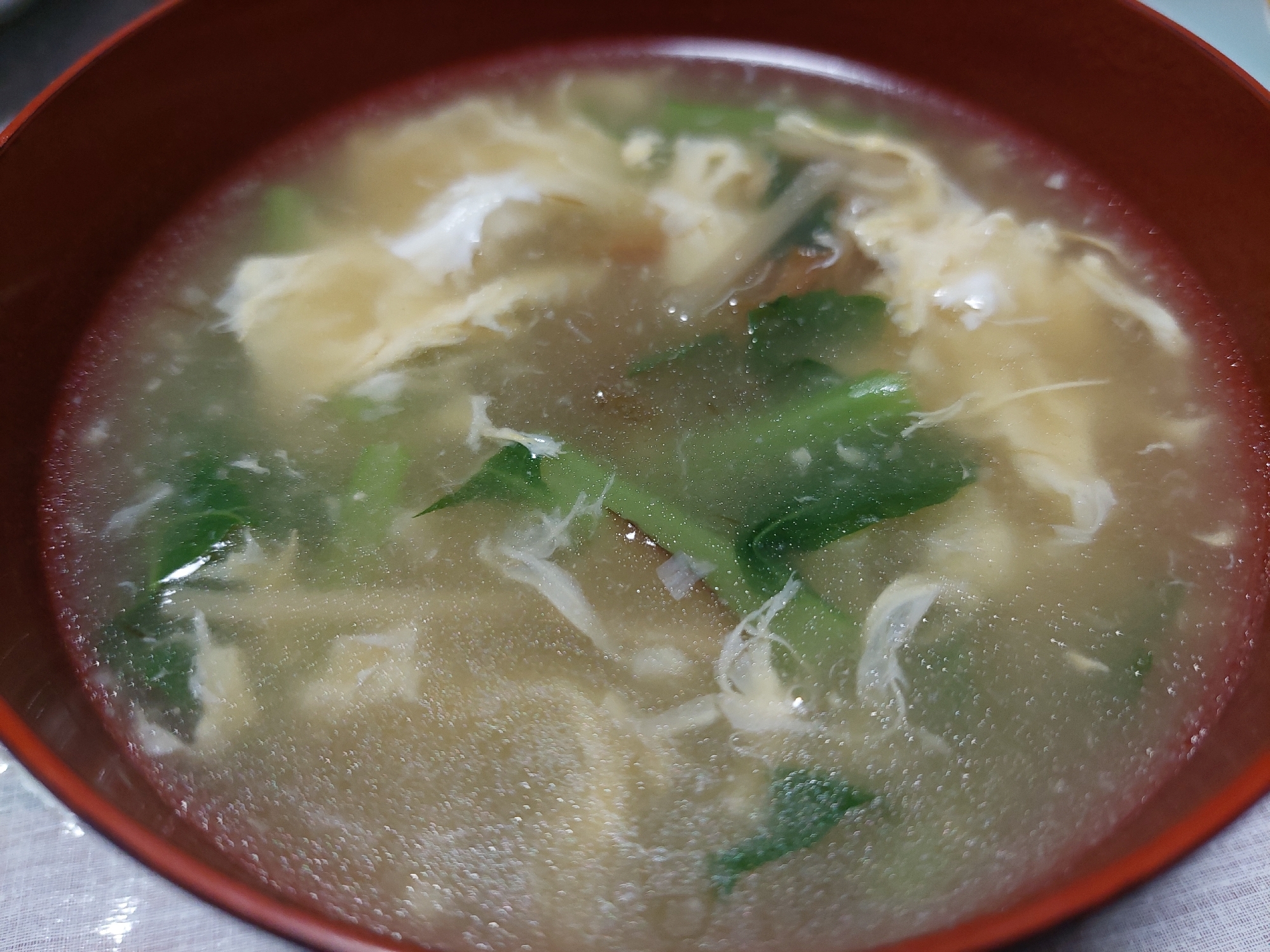 ほうれん草とたまごの中華スープ