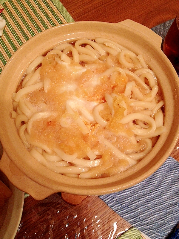 残業帰りのパパに☆鍋焼きうどん