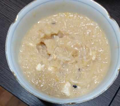 鍋の残りで　おじや