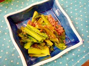 小松菜と挽き肉の中華炒め