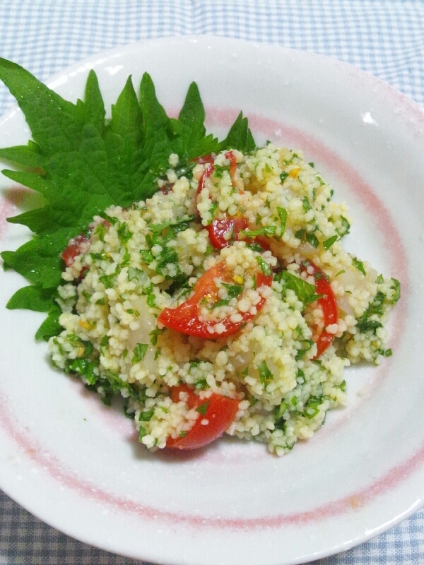 ホタテ貝柱とクスクスの和風サラダ