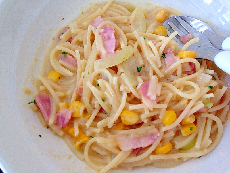 離乳食 コーンクリームスパゲッティ レシピ 作り方 By Naokoji0912 楽天レシピ