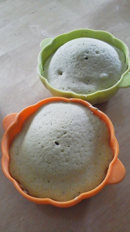 抹茶風・卵なし青汁蒸しパン