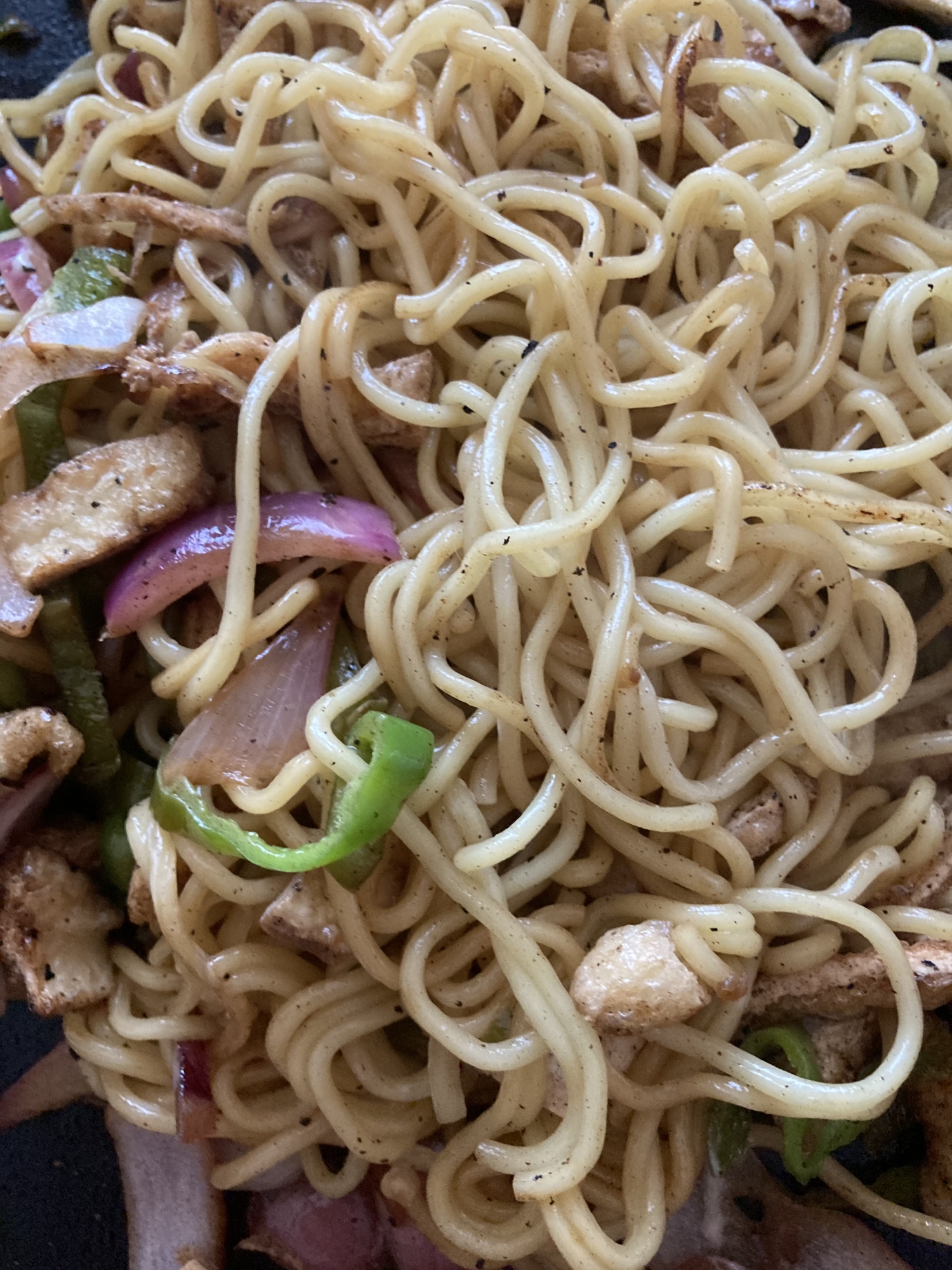 油揚げと野菜の焼きそば