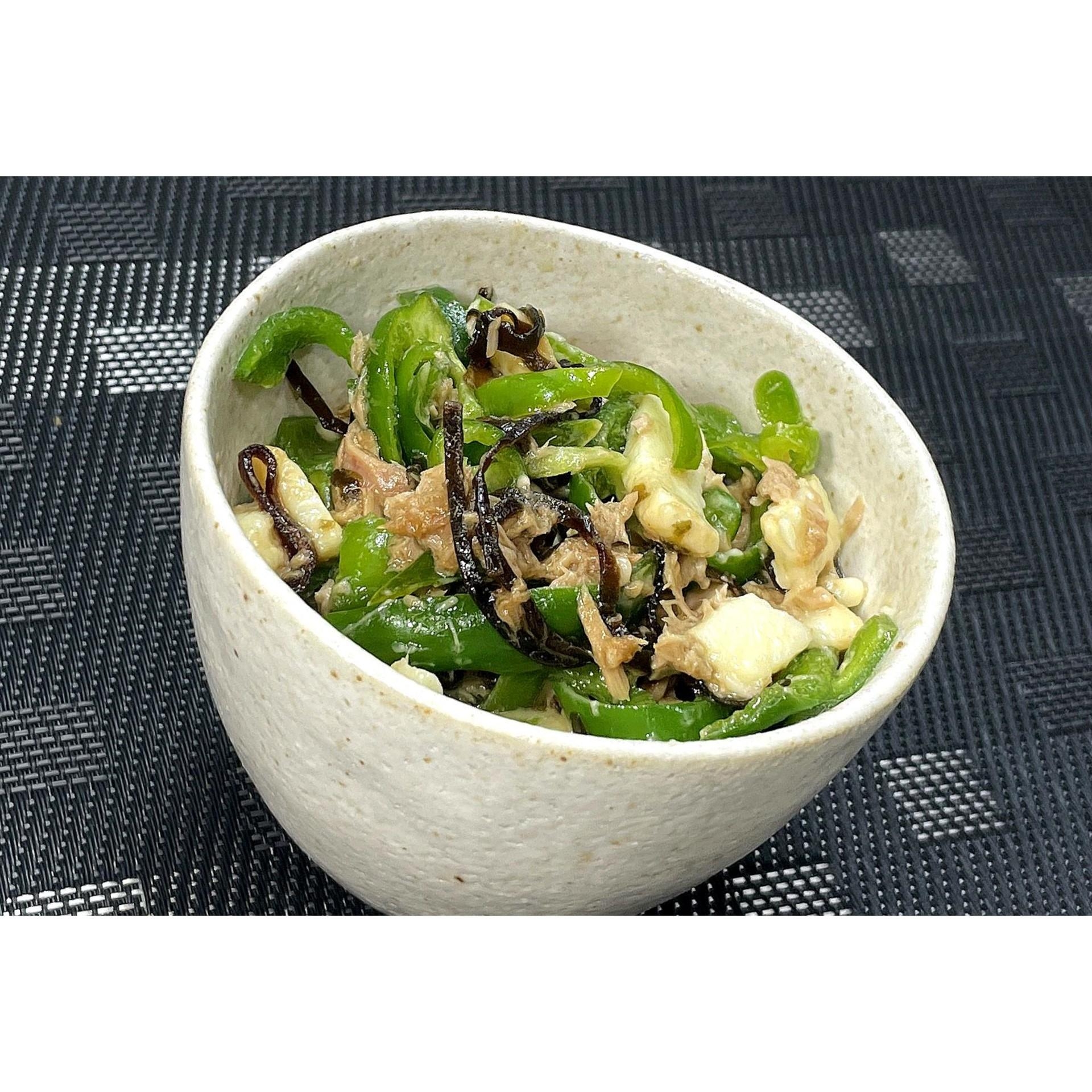 チーズと塩こんぶの無限ピーマン★動画あり★