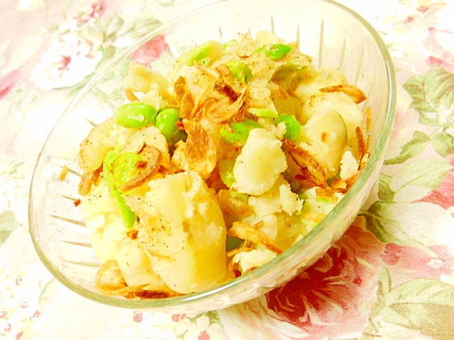❤Ｆオニオンと枝豆＆豆腐のマヨスパイス・ポテサラ❤