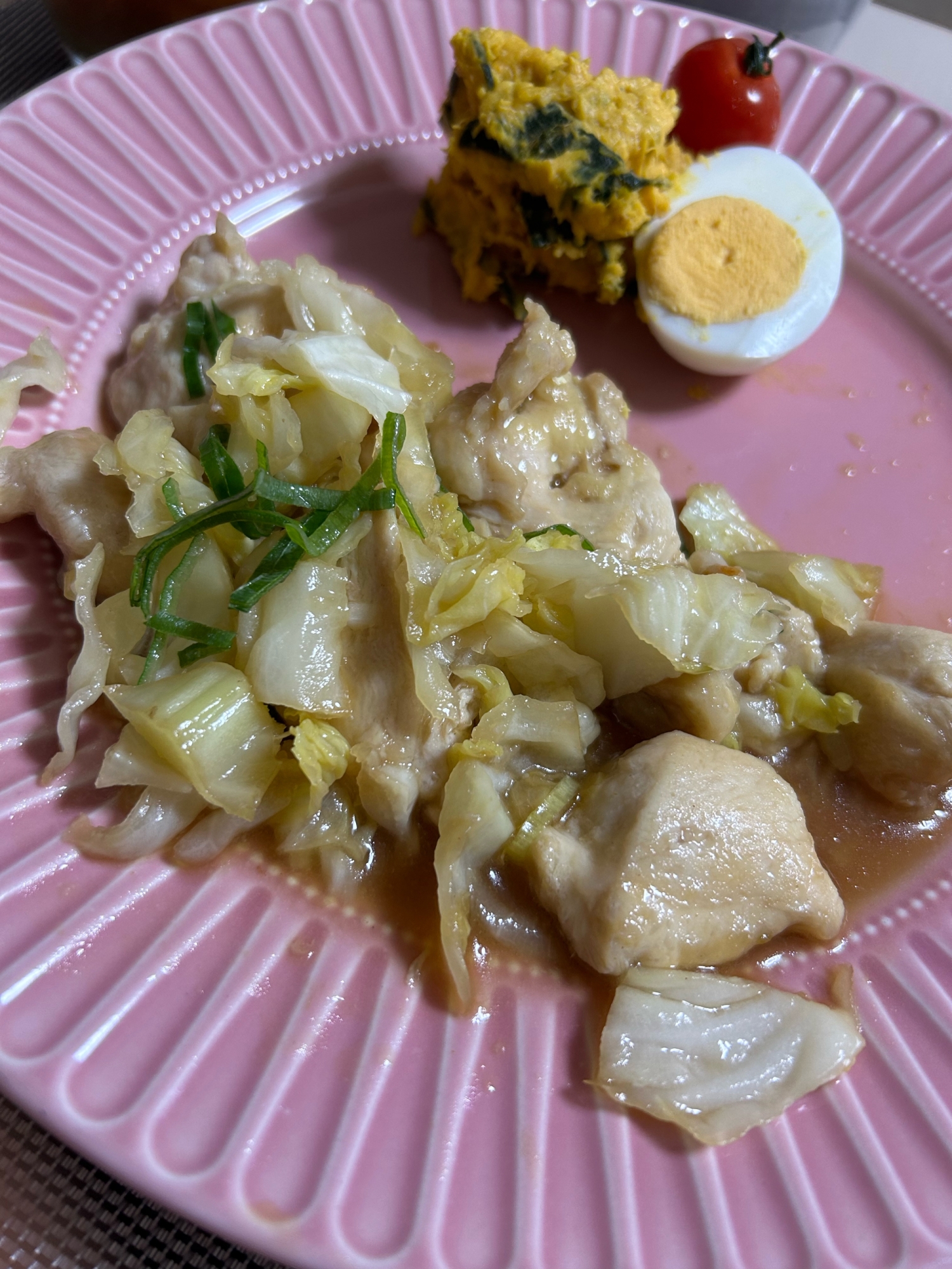 キャベツと鶏むね肉の柚子胡椒いため