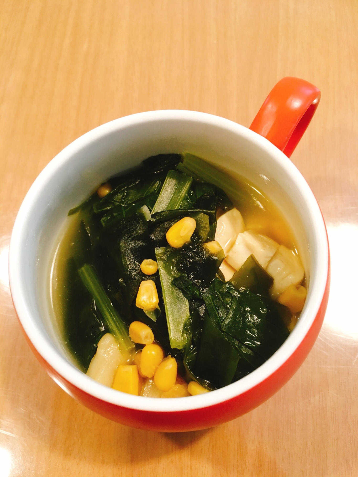 小松菜と豆腐の中華スープ