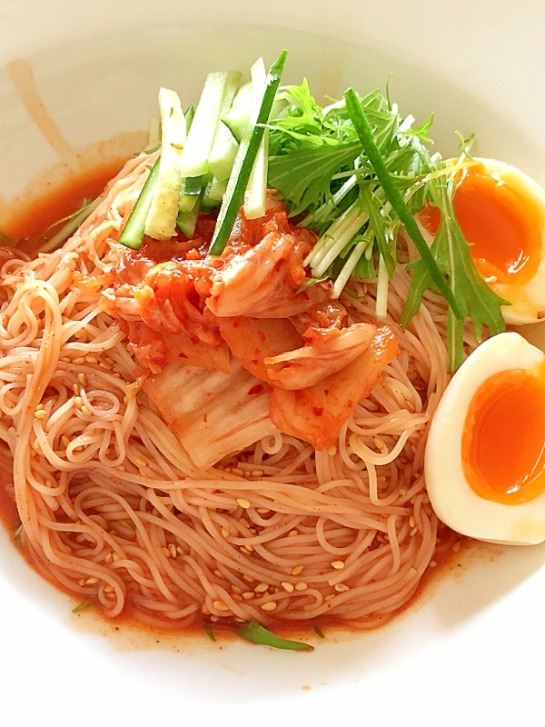 そうめんで作る本格ビビン麺