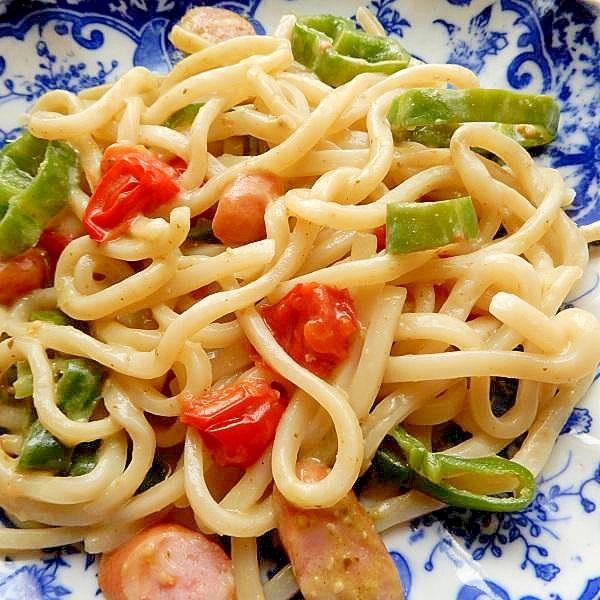 フライパン１つ❤ジェノベーゼソースで美味しいうどん