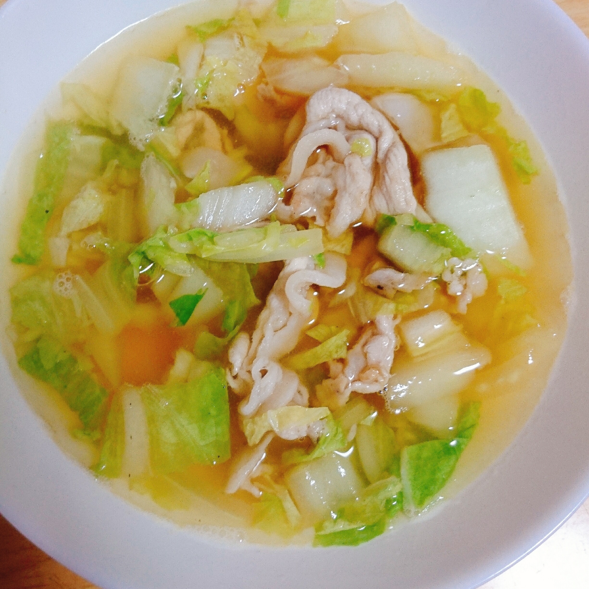 白菜と豚肉の簡単スープ