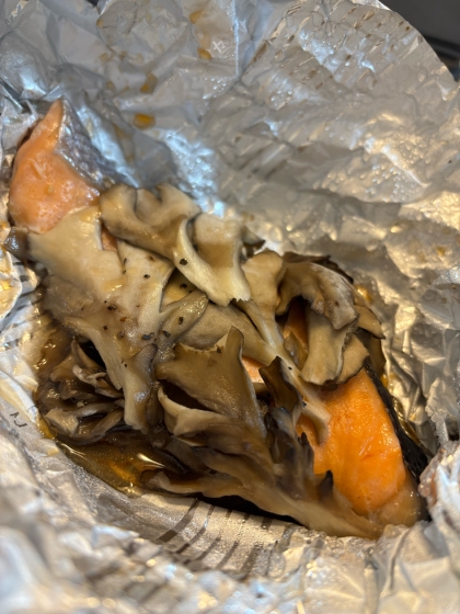 グリルで鮭のホイル焼き