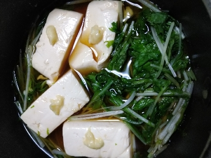 水菜と豆腐のさっと煮碗