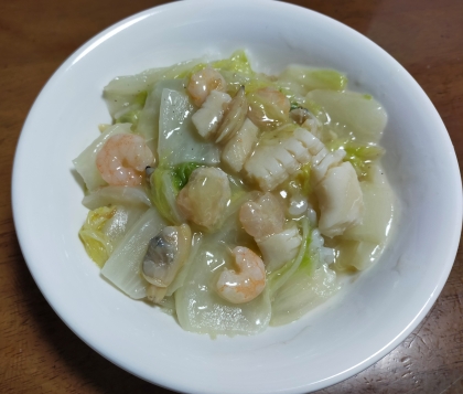 冷凍のシーフードミックスで！白菜の海鮮中華煮♪