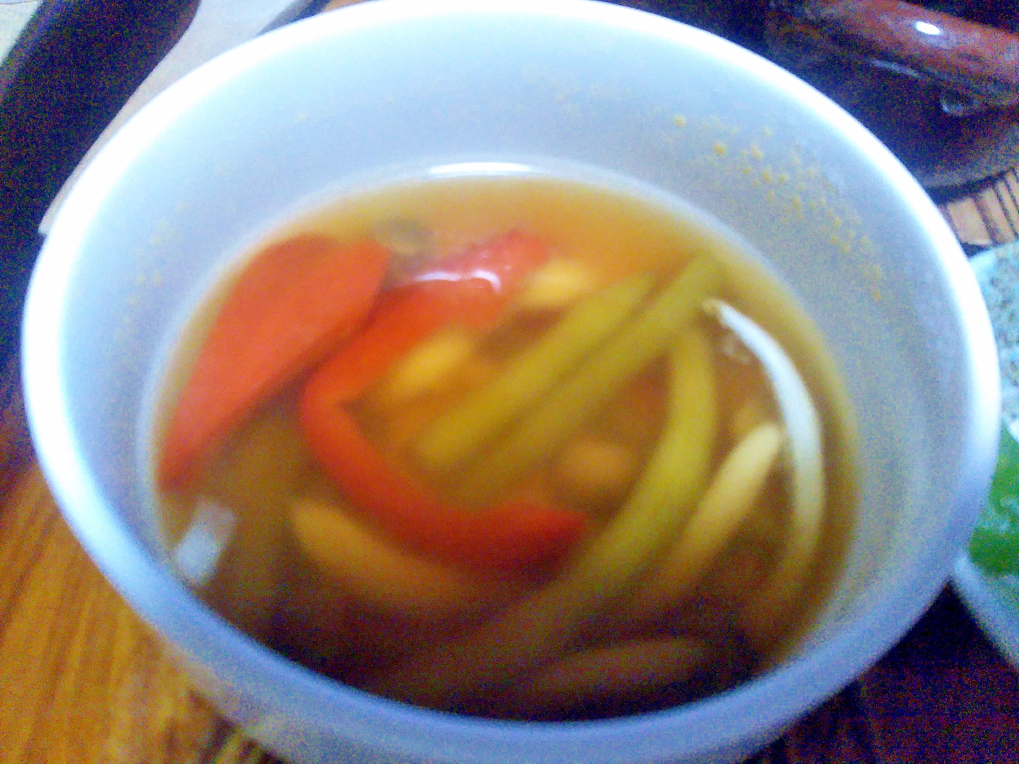 いんげんパプリカ玉ねぎのスープ
