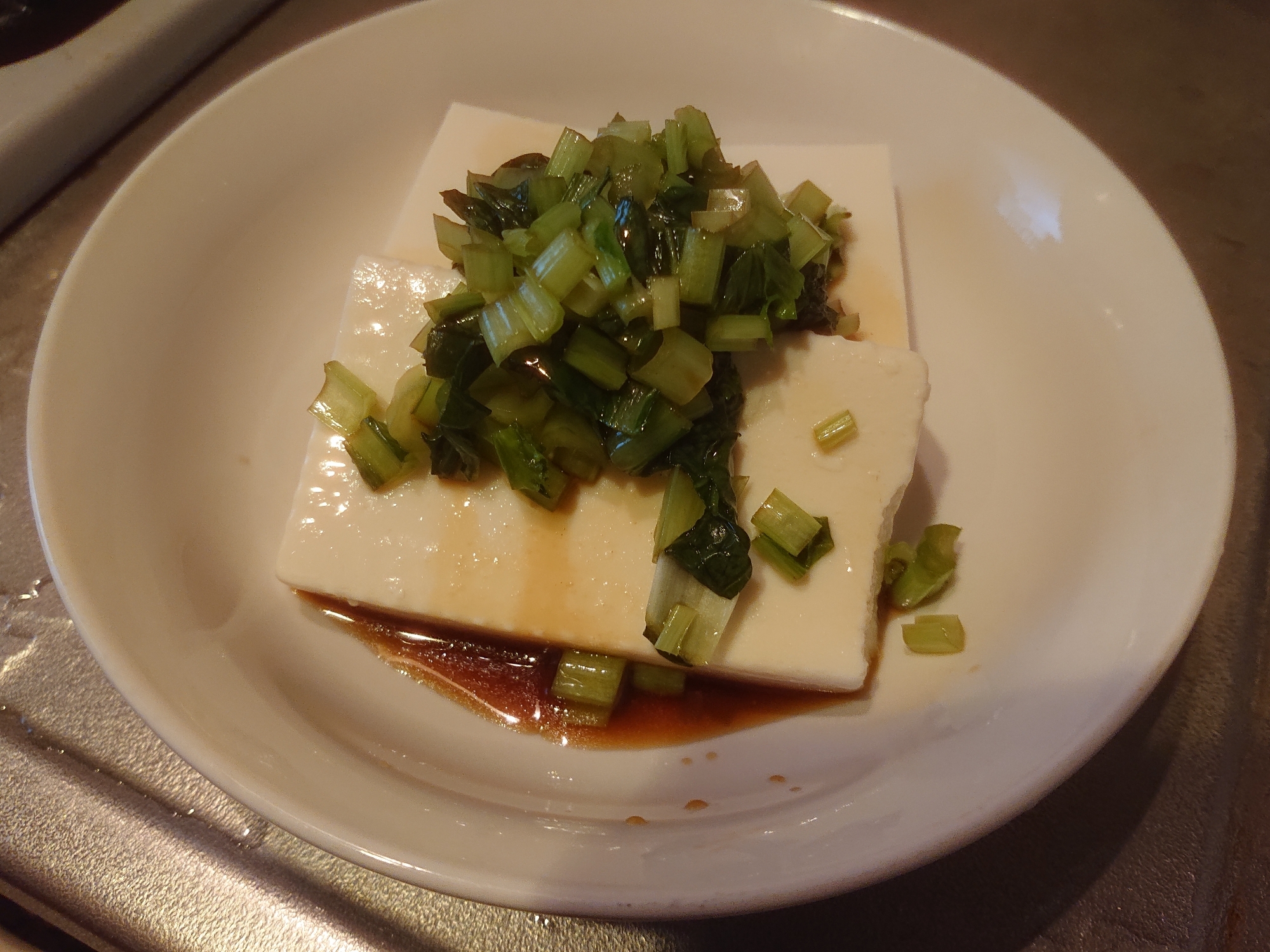小松菜の中華和え豆腐