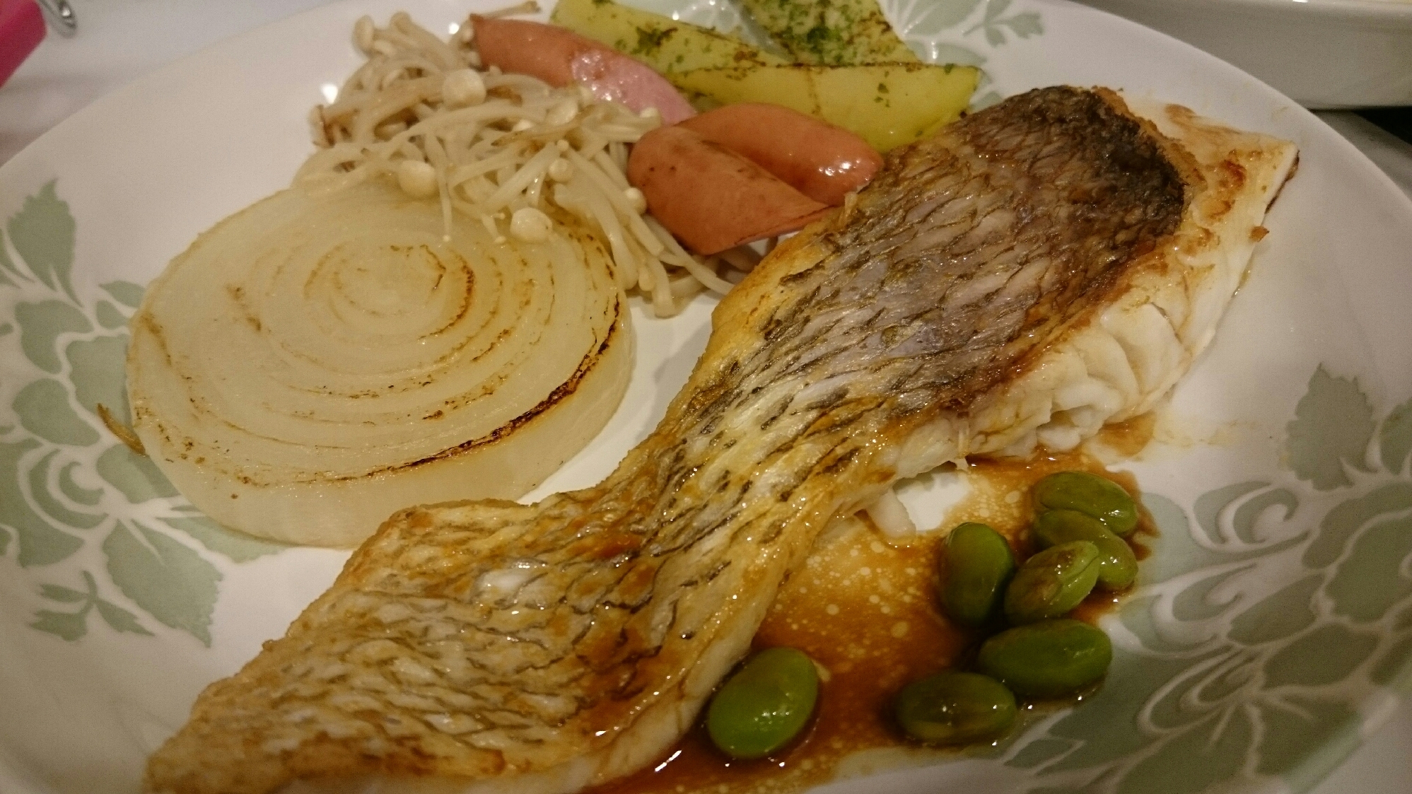 魚のソースに。枝豆バターポン酢