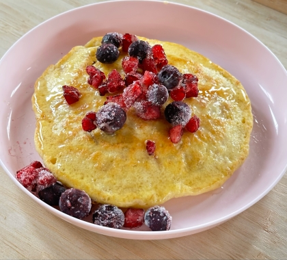 砂糖なし❤粉少なめ❤ふっくらバナナパンケーキ♪