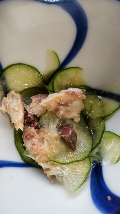 焼き鯖ときゅうりの酢の物