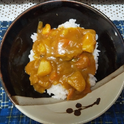 玄米ご飯でリメイクカレー丼！