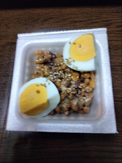 ゆで卵ふりかけ♪納豆