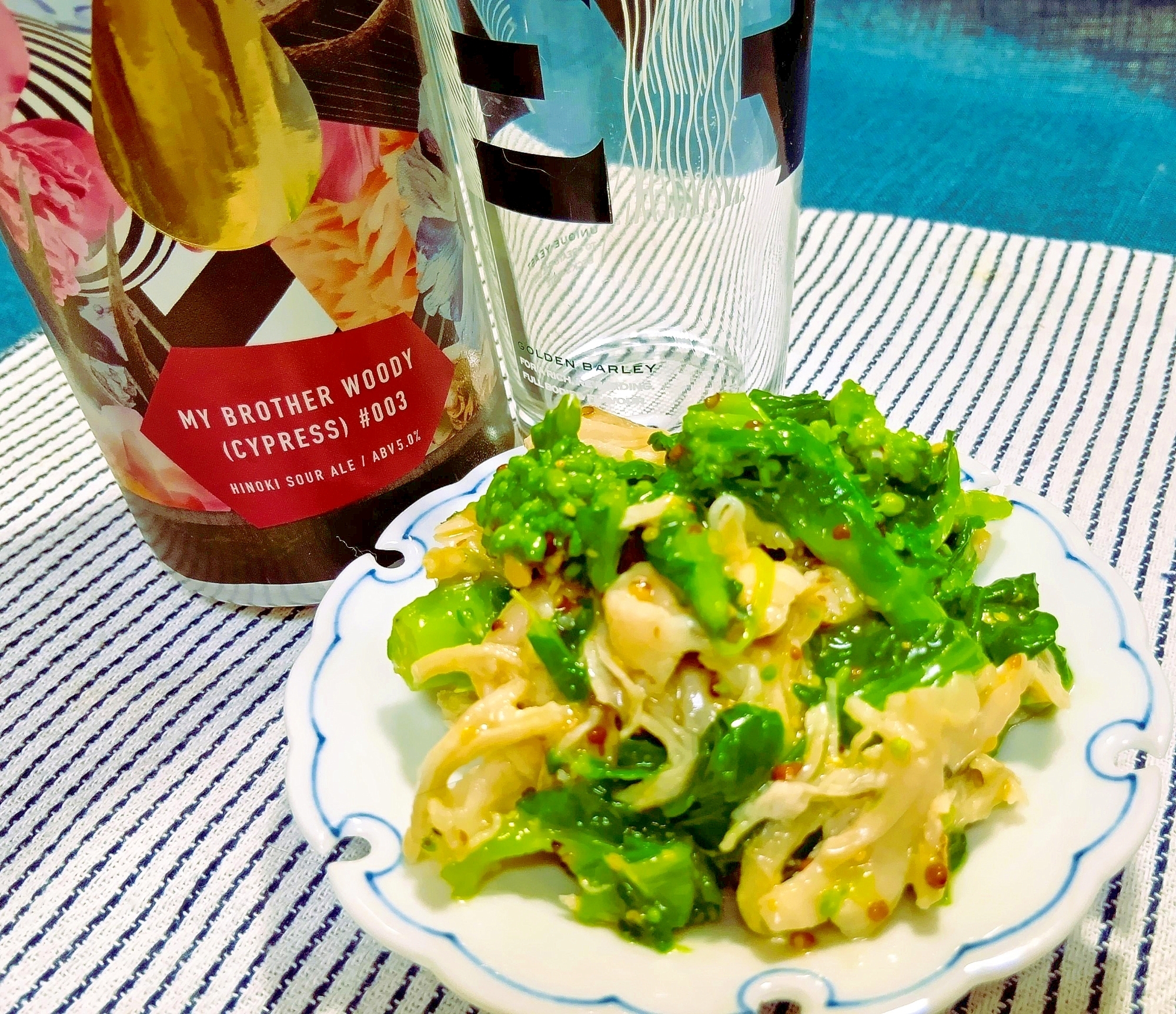 レンジで簡単！菜の花と鶏ささみのハニーマスタード