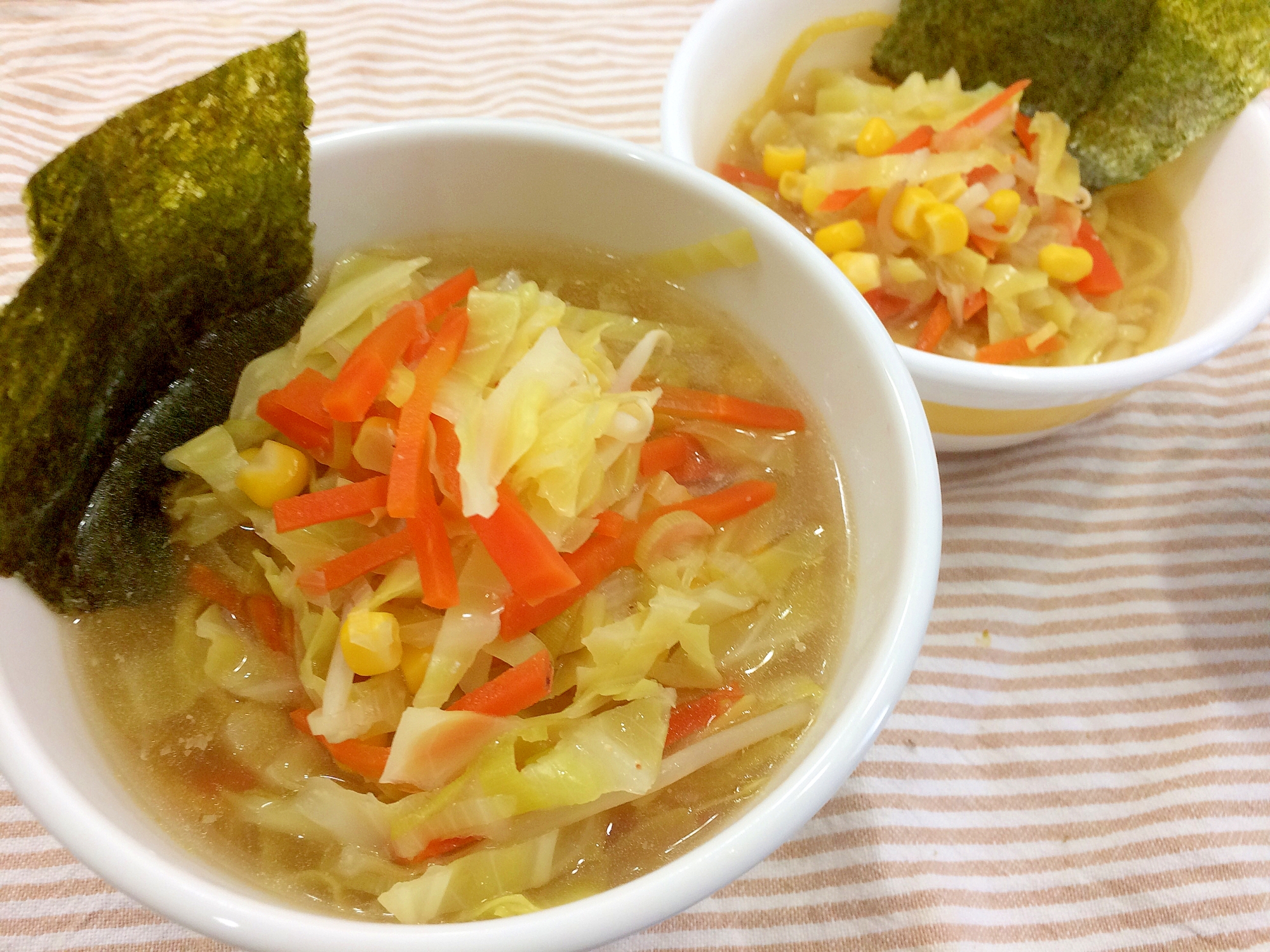 子どもと一緒に食べる★あっさり味の塩ラーメン