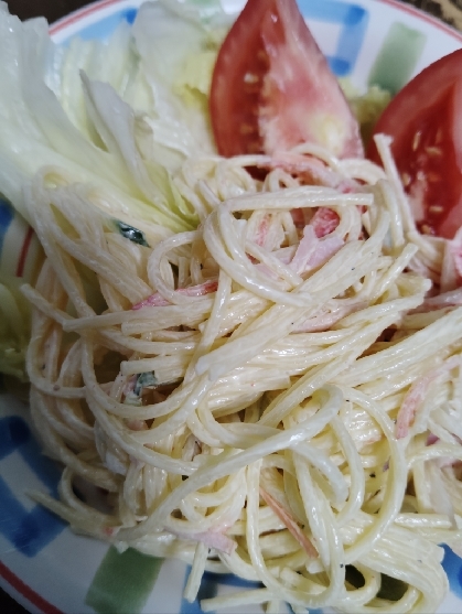 パスタリメイク♪めんつゆで☆和風サラスパ