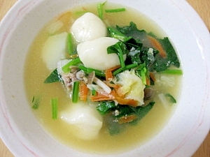 白玉と野菜の塩糀スープ